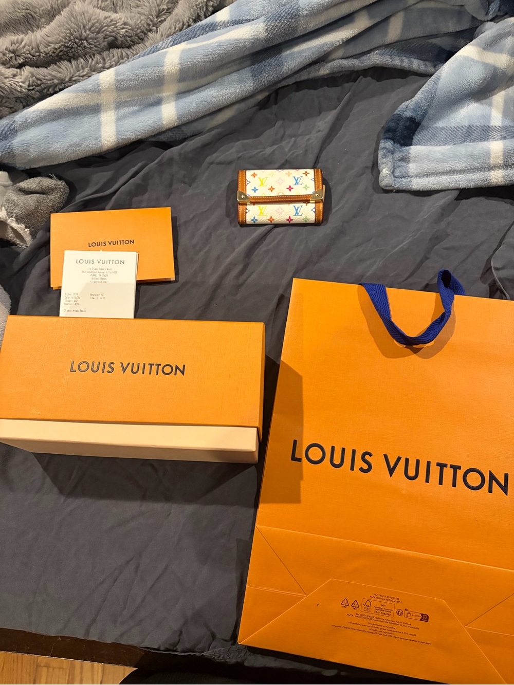 Louis Vuitton White Multicolor Monogram Key & Card Holder